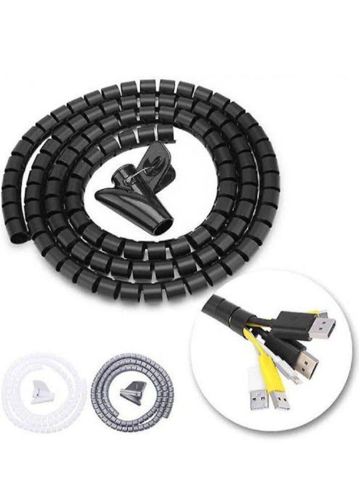 Cable Management Hose, Spiral Cable Organizer Wearproof Flexible Lightweight Temperature Resistance for Home Office - Image 5