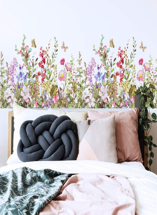 زنون قطع من ملصقات الحائط على شكل زهور، ملصقات حائط من الفينيل قابلة للإزالة، قابلة للتقشير واللصق، لتزيين المنزل وغرفة النوم وغرفة المعيشة - Image 1