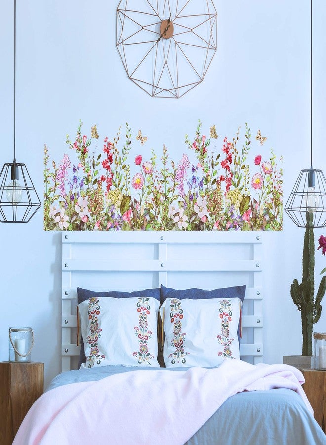 زنون قطع من ملصقات الحائط على شكل زهور، ملصقات حائط من الفينيل قابلة للإزالة، قابلة للتقشير واللصق، لتزيين المنزل وغرفة النوم وغرفة المعيشة - Image 2