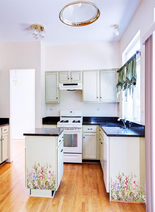 زنون قطع من ملصقات الحائط على شكل زهور، ملصقات حائط من الفينيل قابلة للإزالة، قابلة للتقشير واللصق، لتزيين المنزل وغرفة النوم وغرفة المعيشة - Image 5