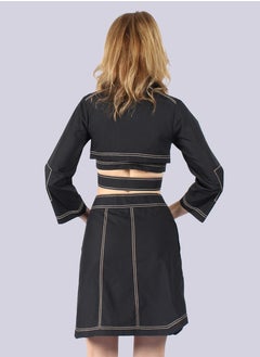 NIVA FASHION HOUSE Amsterdam - Black Long Sleeve Mini Dress  - Image 4