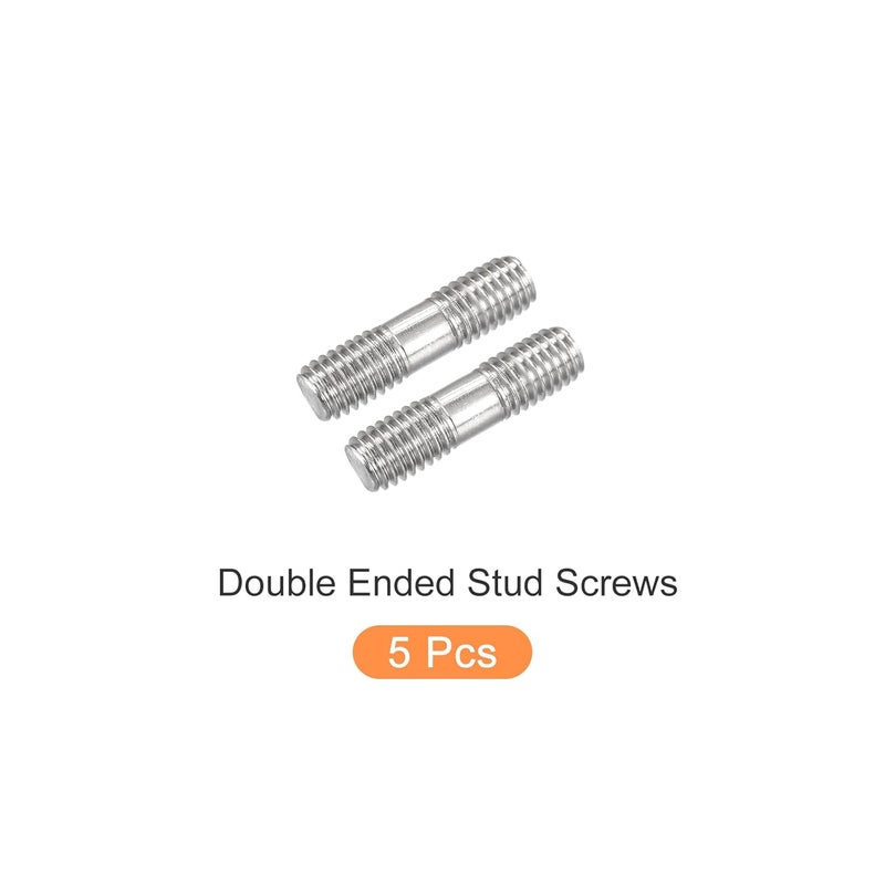 METALLIXITY Double Ended Stud Screws (M8 Thread 30mm Length) 5pcs, 304 Stainless Steel Dual Threaded Rod Bolts - for House Maintenance - Image 5