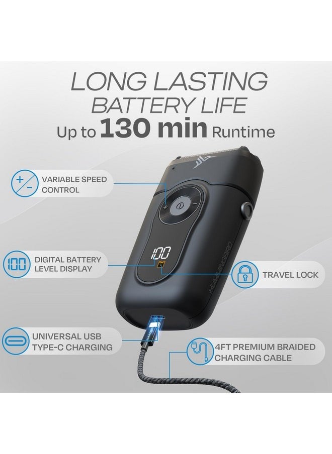 Hummingbird - Mk2 Compact Foil Shaver - No Nick, No Cut, No Razor Burn Face Shaver For Men, Portable Usb C Rechargeable, Dual Foil Flex Head Electric Razor, Led Display, Travel Head & Facial Groomer - Image 1