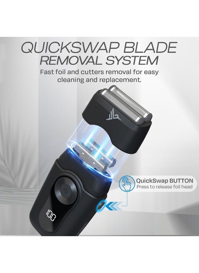 Hummingbird - Mk2 Compact Foil Shaver - No Nick, No Cut, No Razor Burn Face Shaver For Men, Portable Usb C Rechargeable, Dual Foil Flex Head Electric Razor, Led Display, Travel Head & Facial Groomer - Image 1