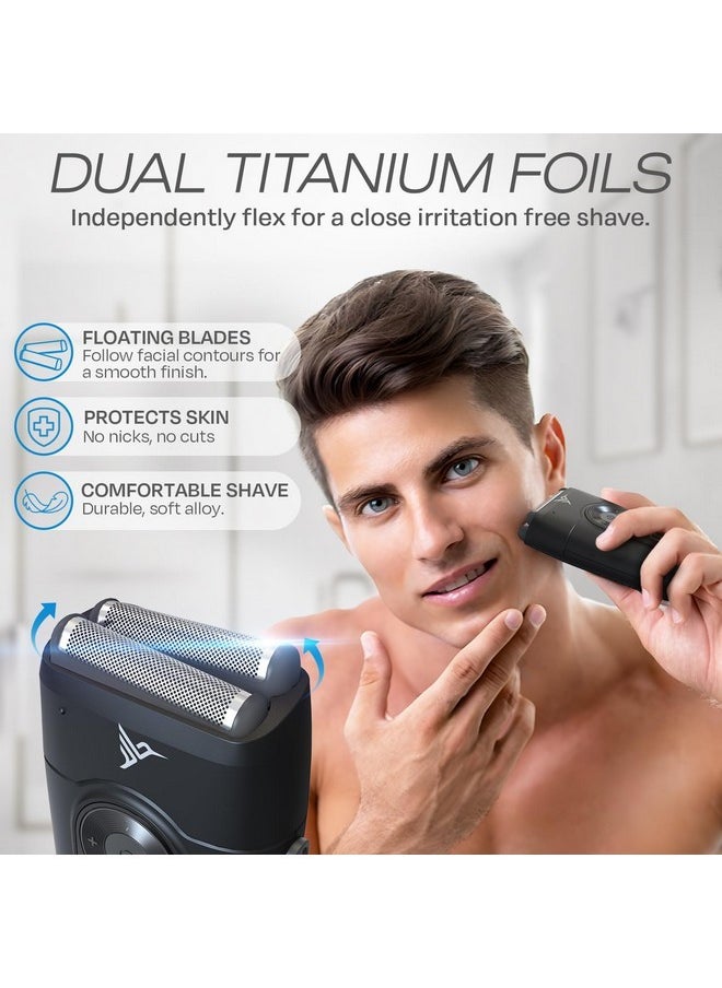 Hummingbird - Mk2 Compact Foil Shaver - No Nick, No Cut, No Razor Burn Face Shaver For Men, Portable Usb C Rechargeable, Dual Foil Flex Head Electric Razor, Led Display, Travel Head & Facial Groomer - Image 1