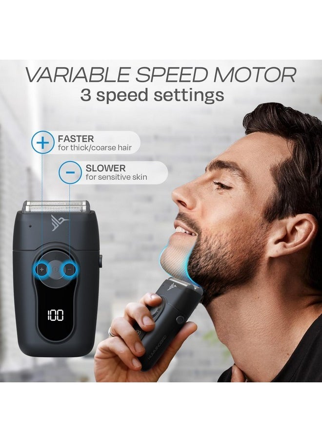 Hummingbird - Mk2 Compact Foil Shaver - No Nick, No Cut, No Razor Burn Face Shaver For Men, Portable Usb C Rechargeable, Dual Foil Flex Head Electric Razor, Led Display, Travel Head & Facial Groomer - Image 1