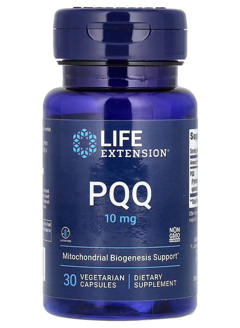 Life Extension, PQQ Caps, 10 mg, 30 Vegetarian Capsules - Image 1