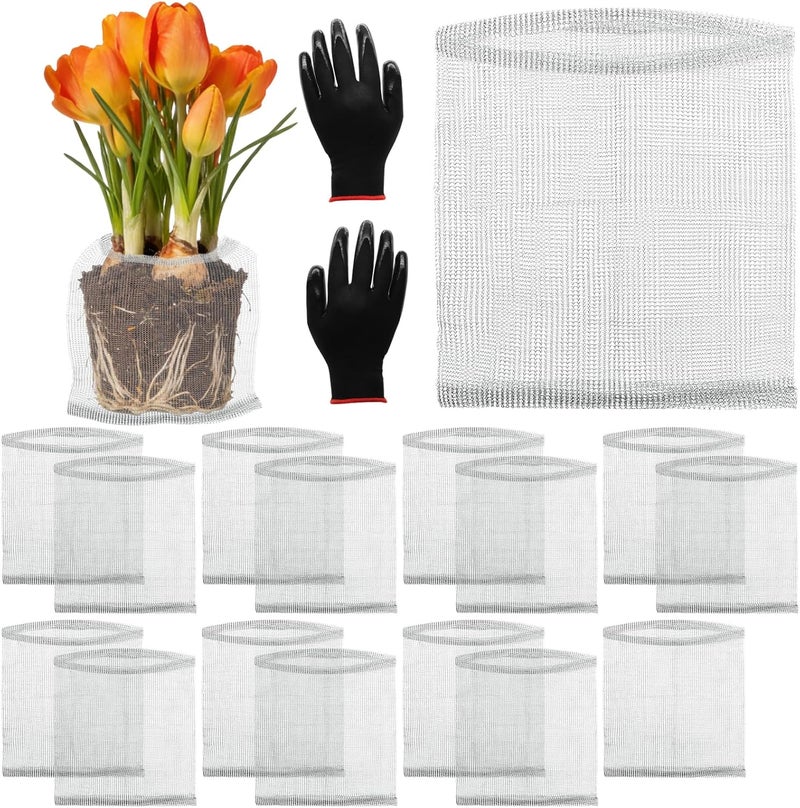 Froidesente 16 Pcs Root Guard Gopher Proof Stainless Steel Wire Baskets, 10 Gallon Mesh Root Protection for Gophers Moles Voles, Planting Baskets for Roots Tubers Bulbs Trees Flowers (20" × 18") - Image 1