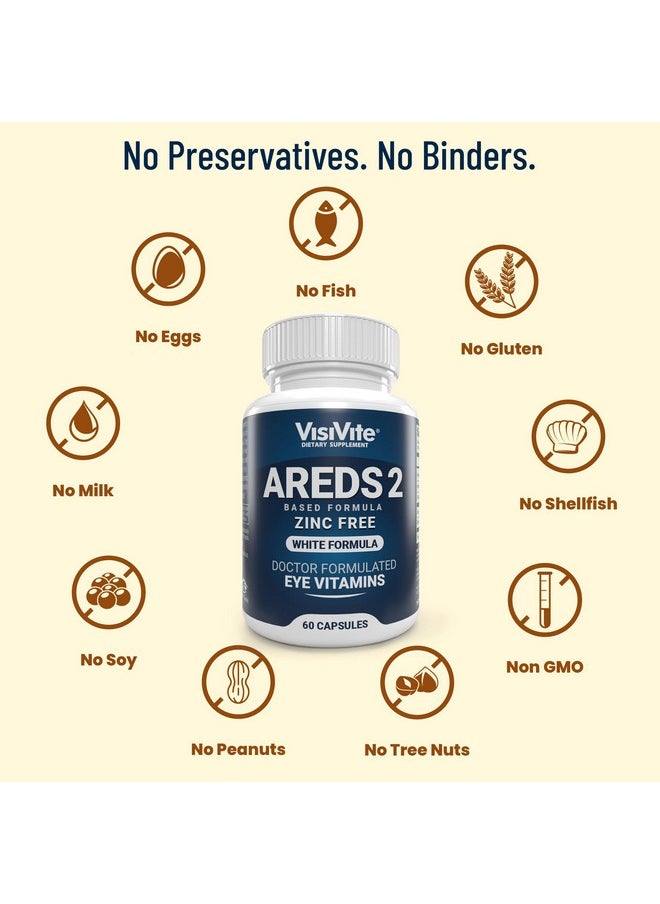 VisiVite - AREDS 2 Zinc Free White Eye Vitamins - Zeaxanthin Plus Lutein Macular Eye Vitamins - Soy-Free - Zinc and Copper Free Macular Health Formula - Pack of 3 - Image 1