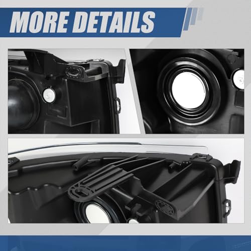 Auto Dynasty Halogen Headlights Assembly Compatible with Chevy Silverado 1500 2500HD 3500 GMT900 2007 2008 2009 2010 2011 2012 2013 2014, Driver and Passenger Side, Black Housing - Image 5