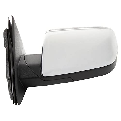 TRQ Driver Side Power Heated Memory Mirror Smooth Black Chrome Cover Compatible with 2009-2012 Ford Flex FO1320360 - Image 3