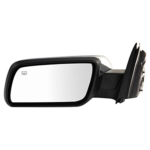 TRQ Driver Side Power Heated Memory Mirror Smooth Black Chrome Cover Compatible with 2009-2012 Ford Flex FO1320360 - Image 1