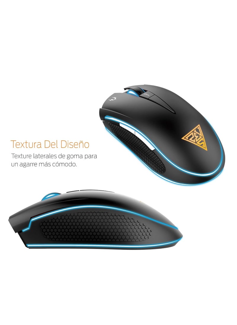 GAMDIAS - GAMDIAS ZEUS E2 Gaming Mouse with NYX E1 Mouse Mat - 6 Keys - Multi-color Lighting - Adjustable DPI-BLACK - Image 1