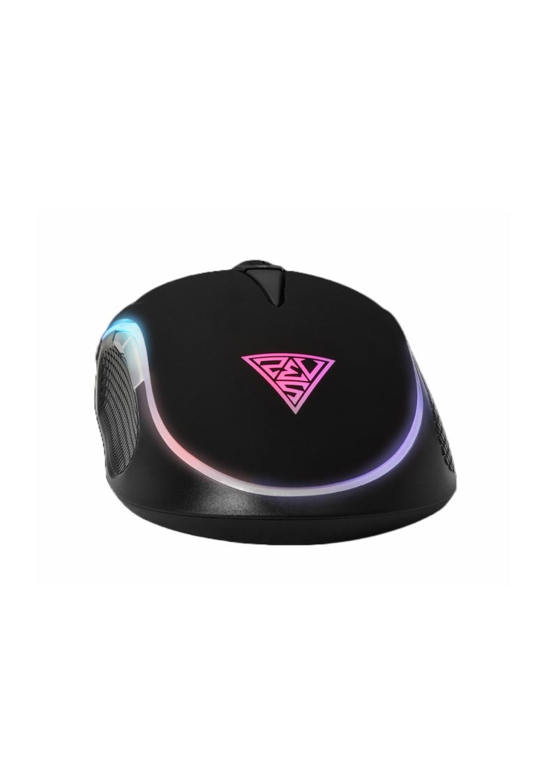 GAMDIAS - GAMDIAS ZEUS E2 Gaming Mouse with NYX E1 Mouse Mat - 6 Keys - Multi-color Lighting - Adjustable DPI-BLACK - Image 1