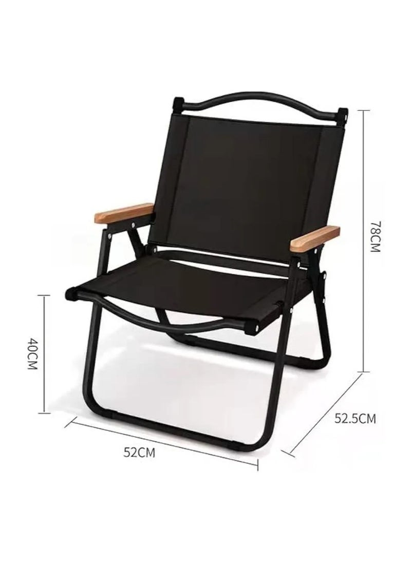 Generic Portable Folding Outdoor Camping Chair Black  - Image 2