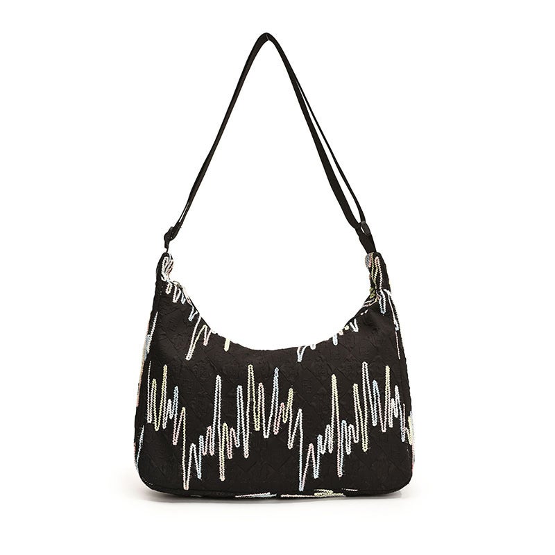 Niche Simple Shoulder Bag Women'S Style Western Style Casual Tote Bag Large Capacity Commuter School Bag Underarm Bag - Image 1