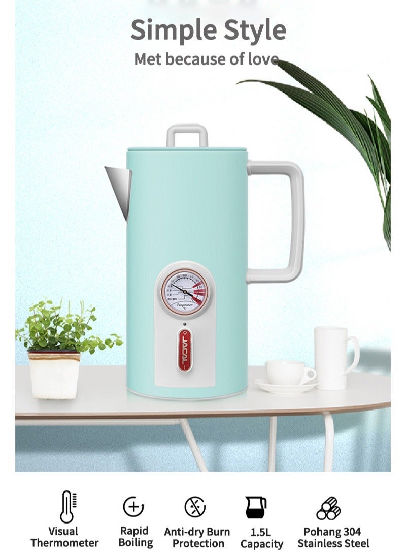 JACAL Stainless Steel Electric Kettle with Thermometer 1.5L 1800W GL-E12 - Image 4