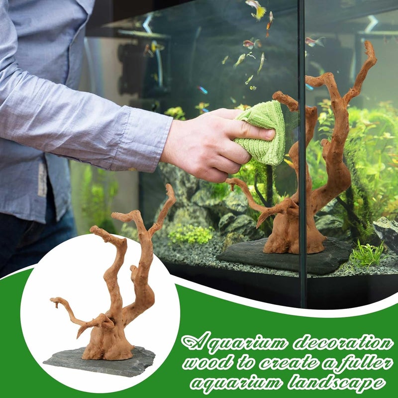 AceOrbit Natural Large Spider Wood Driftwood, 8.5-11.5 Inch Natural Aquarium Driftwood Spiderwood on Slate Stone Aquascaping Wood for Aquarium, Terrarium, Vivarium, Reptile Tank, Fish Tank Decoration - Image 5