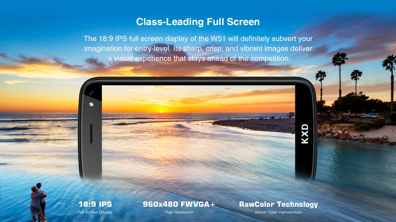 Generic (Unbranded) KXD W51 Mobile Phone 2000mah Battery G Sensor Display 5.0inches 1GB + 8GB Cell Gold - Image 3