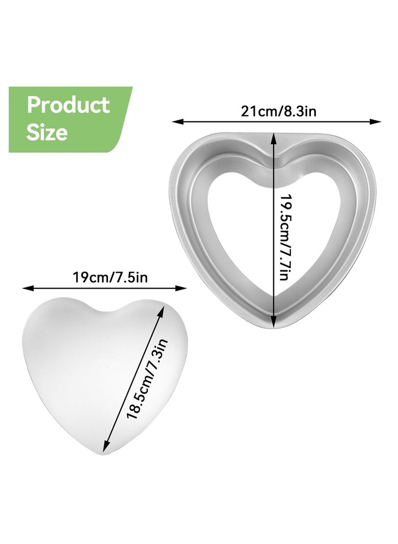 SYOSI Heart Shaped Cake Pan, 8 Inch Aluminium Cake Baking Pans, Muffin Cheesecake Mold Bakeware with Removable Bottom, Nonstick Heart Shaped Molds for Kitchen Birthday Wedding - Image 3