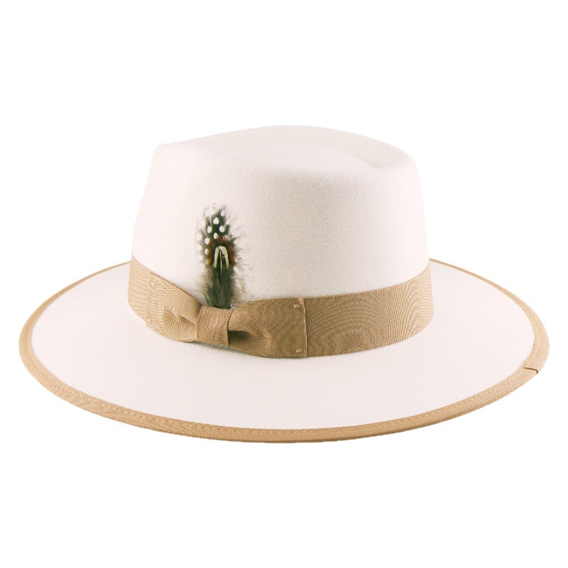Woolen Fedora Hat with Large Brim – Retro British-Style Tapered Design for Winter - Image 3
