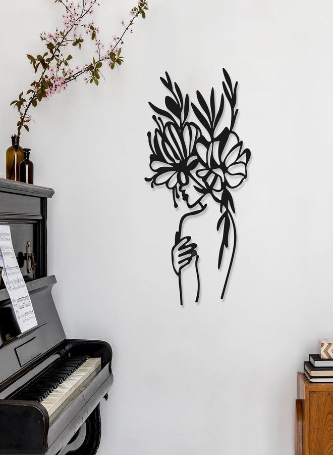 Photect 3 Pcs Metal Wall Art Decor Minimalist Abstract Woman metal Modern Line Drawing Wall Art Decor Female Single Line Home Hanging for Bedroom Kitchen Bathroom Living Room - Image 2