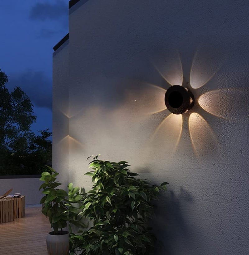 Groeien (Pack of 4) 12 Watts Waterproof LED Round Shape Six Way Indoor Outdoor Exterior Wall Light (Warm White,Aluminium) - Image 5