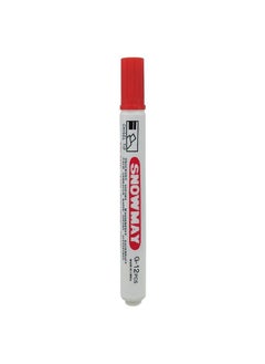 Snowmay Marker Pen Chisel Tip Instant Dry Waterproof Writing Xylene Toluene Free 12 Pcs Pack RED Color