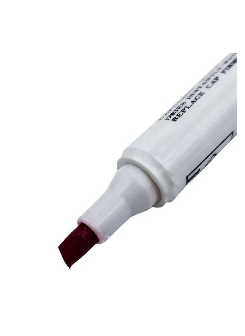 Snowman - Snowmay Marker Pen Chisel Tip Instant Dry Waterproof Writing Xylene Toluene Free 12 Pcs Pack RED Color - Image 1
