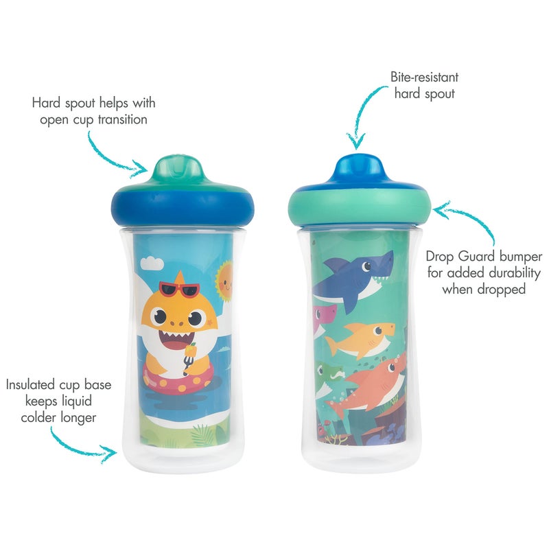 The First Years Pinkfong Baby Shark Insulated Sippy Cup - Spill Proof Toddler Cups - Made Without BPA - 9 Oz - 2 Count - Image 2