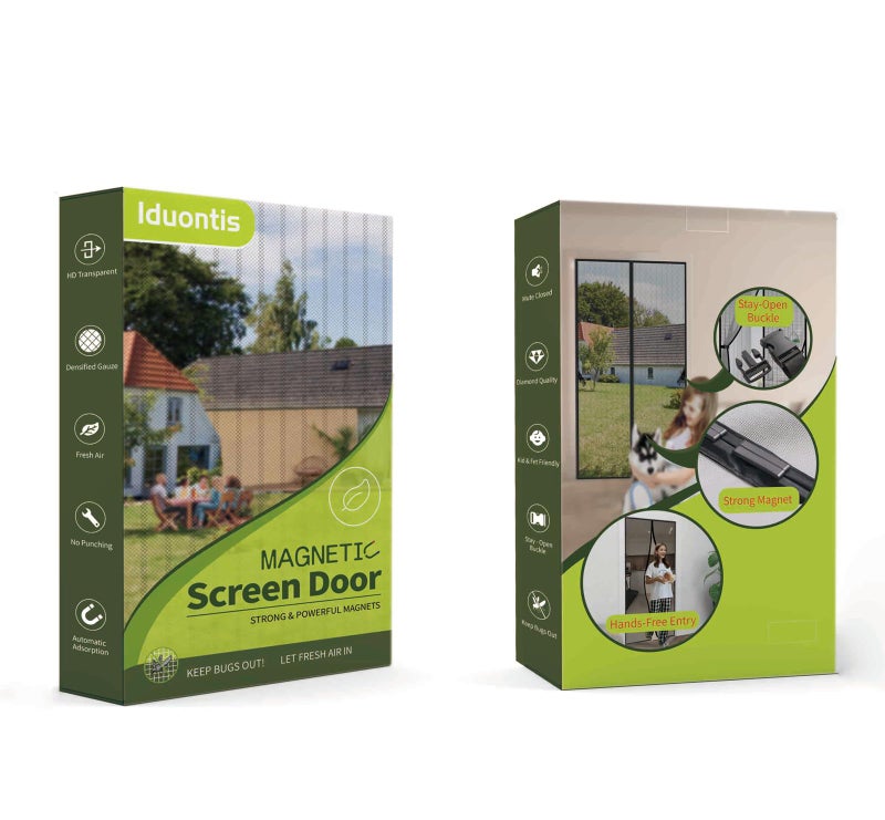 Iduontis Magnetic Screen Door - Fits Door Opening 36 x 82 in, Actual Screen Size 38"x83", Hands Free Mesh Partition,Heavy Duty Curtain Keeps Bugs Out, Frame Hook & Loop, Pet and Kid Friendly - Image 5