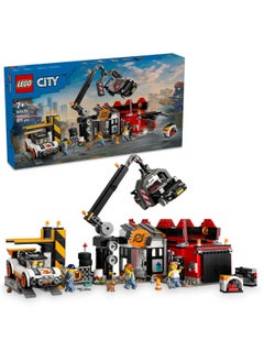 LEGO City Scrapyard with Cars - Construction Toy with Crusher, Crane, 2 Car Toys, 4 Worker Minifigures & an Office Building - Birthday Gifts for 8+ Year Old Boys & Girls - 60472 (871 pieces)  - Image 1