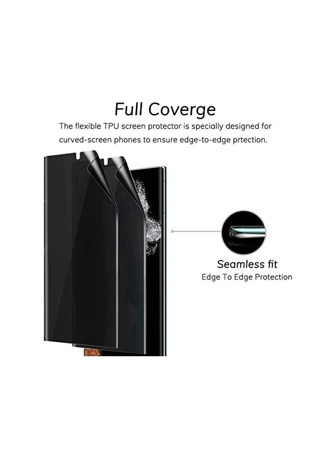 بروماس [عبوتان] واقي شاشة للخصوصية لهاتف Galaxy S23 Ultra 5G، واقي شاشة من الزجاج المقوى المقاوم للتجسس ثلاثي الأبعاد بحافة منحنية 9H (Galaxy S23 Ultra) - Image 2