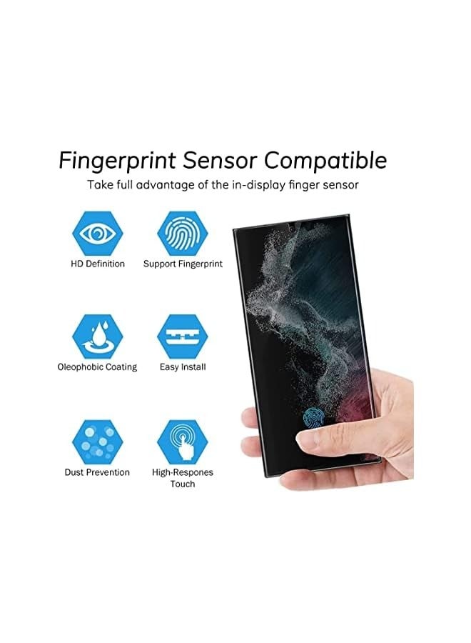 بروماس [عبوتان] واقي شاشة للخصوصية لهاتف Galaxy S23 Ultra 5G، واقي شاشة من الزجاج المقوى المقاوم للتجسس ثلاثي الأبعاد بحافة منحنية 9H (Galaxy S23 Ultra) - Image 3