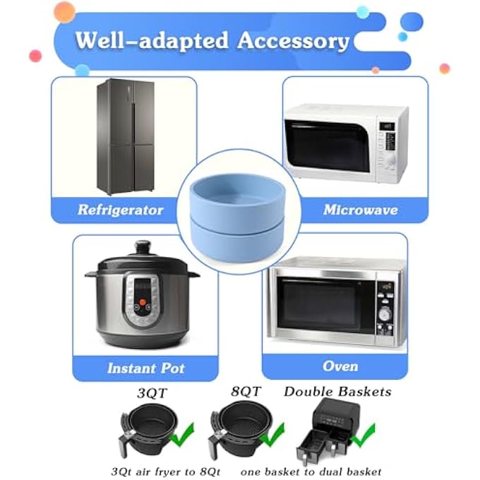 ZHYEEDAA 3Pcs Air Fryer Egg Mold Silicone Air Fryer Accessories Individual Egg Bite Maker Reusable Egg Molds Microwave Egg Cooker Bpa Free Dishwasher Safe - Image 5