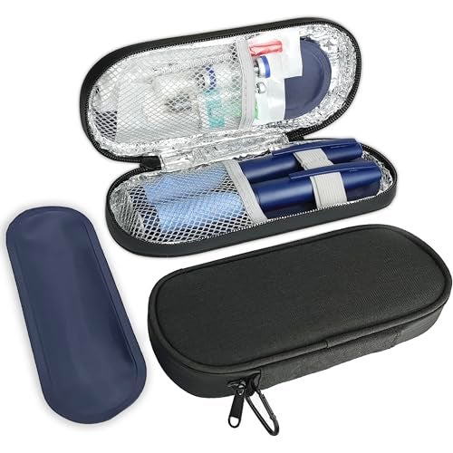 CDBXPRG Insulin Pen Cooler Travel Case with TSA Approved Ice Packs,Diabetic Medication Insulated Cool Organizer,Insulin Pen and Other Diabetic Supplies, for the Daily Life and Trip Black - Image 1