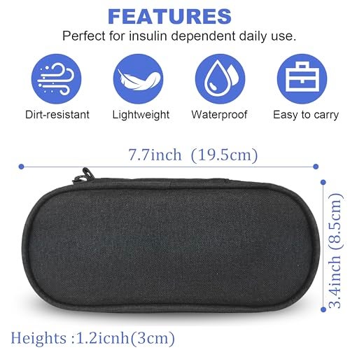 CDBXPRG Insulin Pen Cooler Travel Case with TSA Approved Ice Packs,Diabetic Medication Insulated Cool Organizer,Insulin Pen and Other Diabetic Supplies, for the Daily Life and Trip Black - Image 2