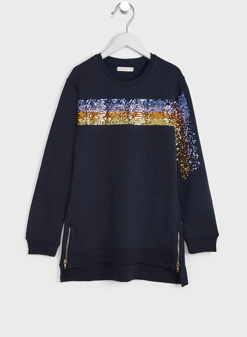Ripples Sequin Sweatshirt