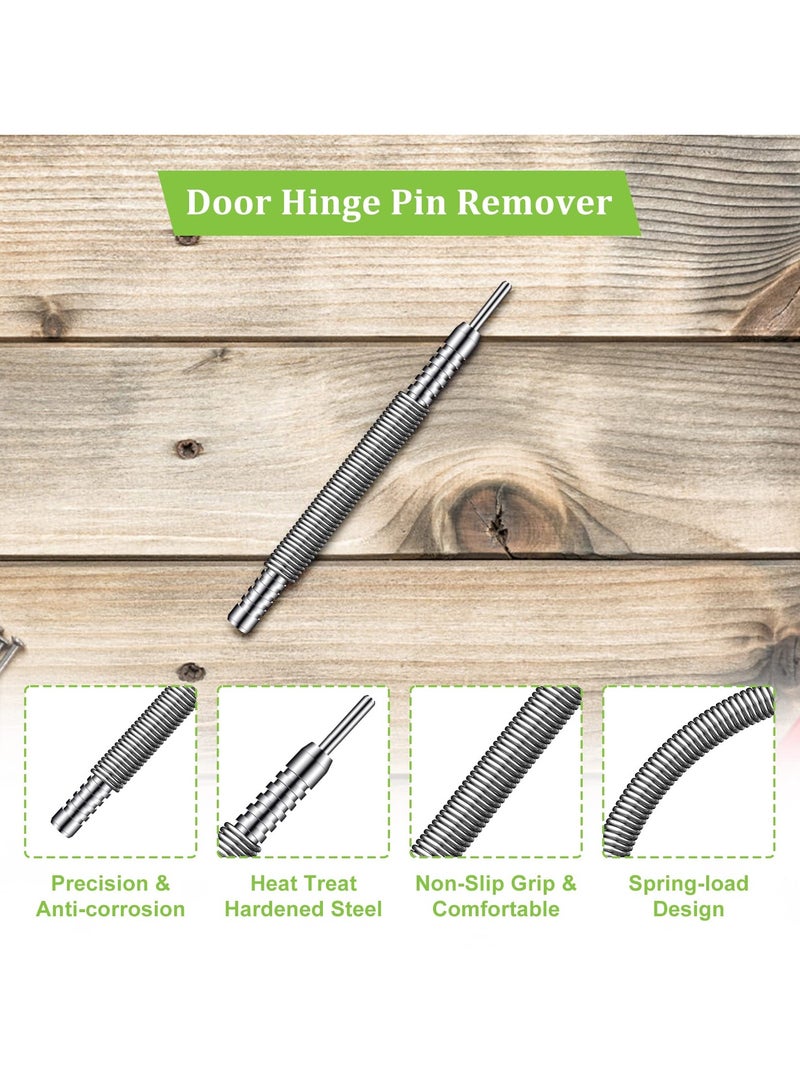 سيوسي 2 قطعة مسمار مزدوج الرأس ومفصلة دبوس لكمة، 1/32 بوصة و1/16 بوصة AngleKai Hammerless رأس مزدوج مسمار لكمة 3500 رطل لكل بوصة مربعة قوة ضرب الباب المفصلي أداة إزالة الدبوس - Image 5