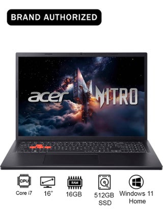 Nitro Lite 16 Gaming Laptop 13th Gen Intel Core i7-13620H 10 Cores Upto 4.9GHz/16GB DDR5 RAM/512GB SSD Storage/6GB NVIDIAÂ®GeForceÂ®RTX 4050 Graphics/16" WUXGA IPS 165Hz Display/W11/WiFi-6/Backlit KB/Thunderbolt 4/ English/Arabic Keyboard English Shale Black