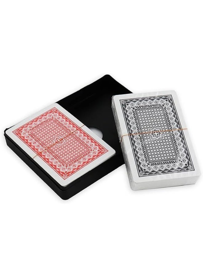 أوراق لعب شدة رويال طقمان فاخران للمرح العائلي وجمعات الأصدقاء - مجموعة البلوت (الكوتشينة)  عالية الجودة مقاومة للانثناء مع علبة تخزين مثالية للسفر - Image 2