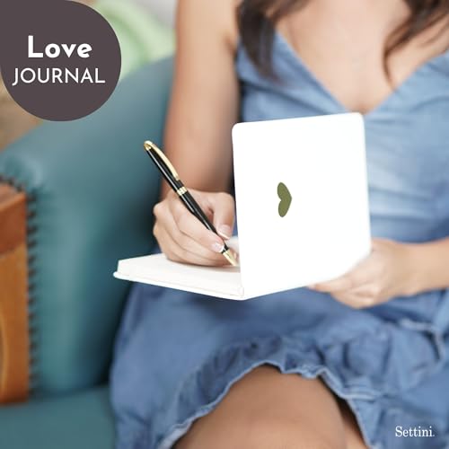 SETTINI Lined Journal, Ideal for Journaling - A5 Vegan Leather Notebook, 192 Archival-Quality Pages, QuillEase Bleed-Free Paper, Inner Pocket & Bookmark - Christmas Gifts, White Heart - Image 5