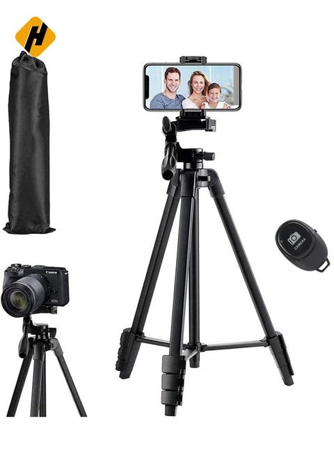Flexible Tripod, Eocean 136cm Extendable Phone Tripod Stand with Carry Bag,Cell Phone Tripod with Wireless Remote,Universal Tripod for Video Selfie,iPhone Tripod Stand Travel Camera Tripod