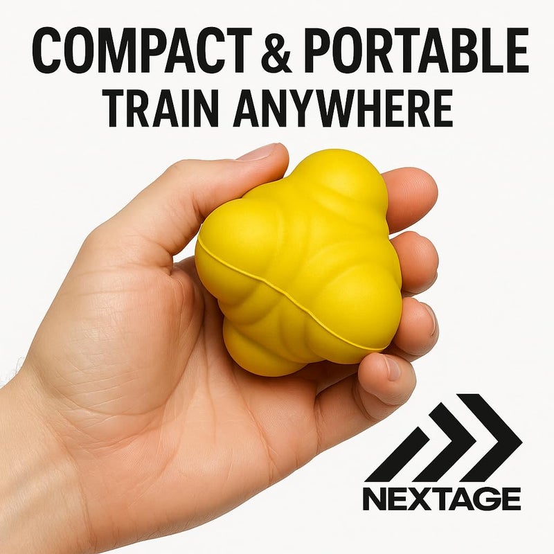 Nextage Rubber Reaction Ball – High Bounce Reflex Sports Training Equipment, Agility Speed Hand Eye Coordination, Bouncing Multi Directional Reaction Ball for Cricket Boxing Badminton Tennis - Image 4