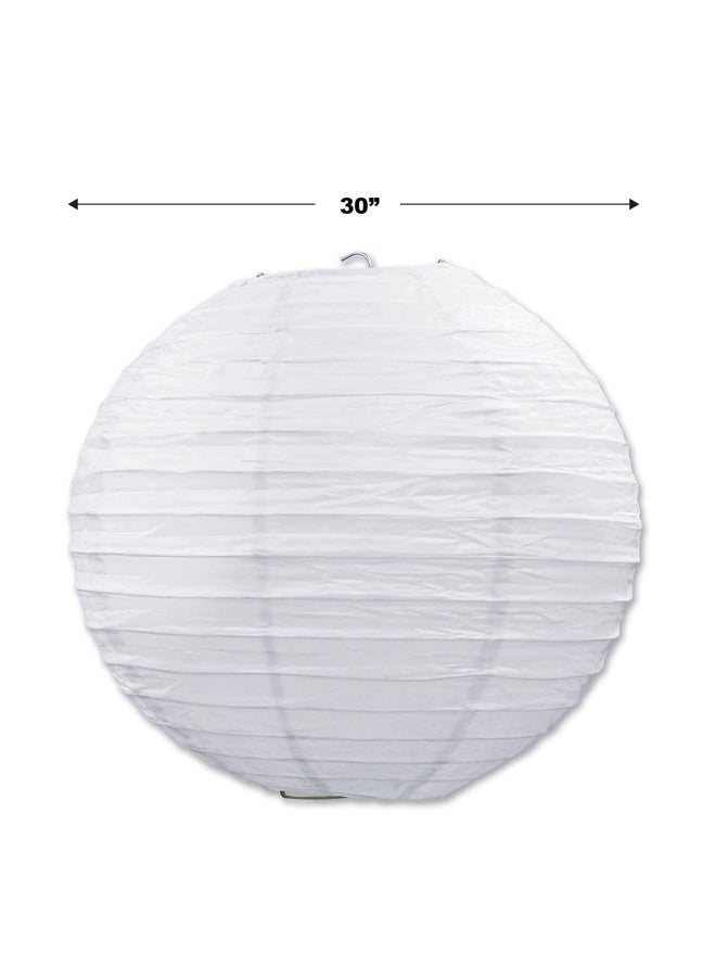 Beistle Jumbo Paper Lantern White Hanging Decorations with Metal Support  Transparent Cord for Weddings Graduation Parties  Special Events 30 - Image 2