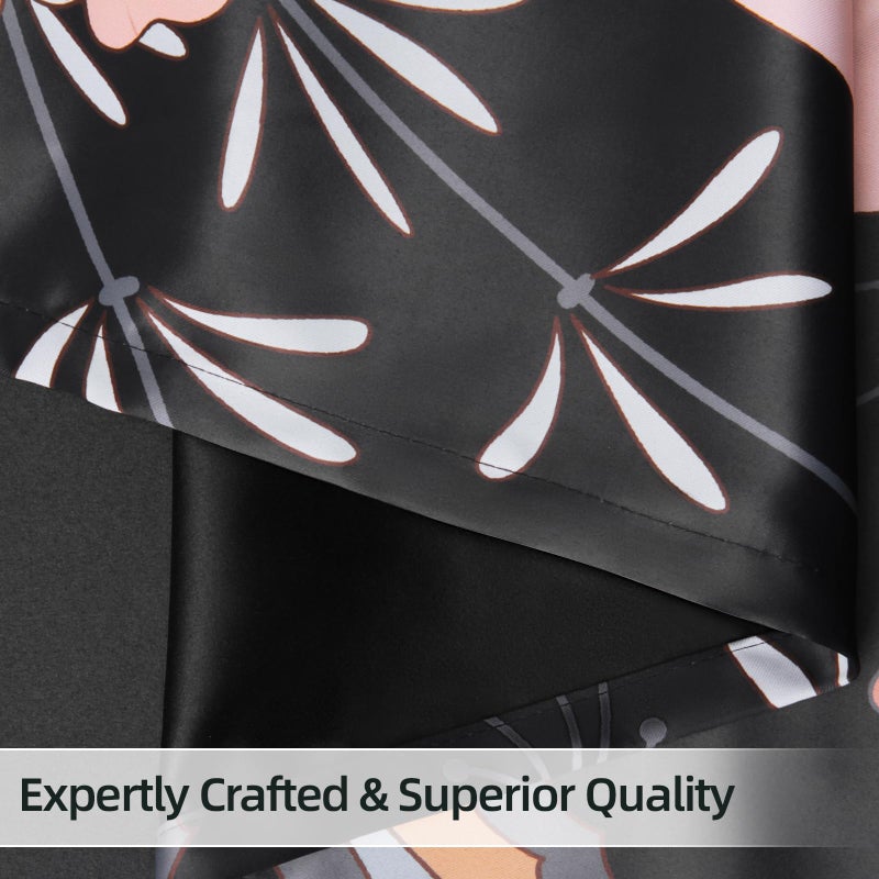 BCLBUSTE Black Red Boho Floral 95% Blackout Curtains 84 inch Long 2 Panels for Bedroom Vintage Farmhouse Black Out Curtains Botanical Print Patterned Room Darkening Grommet Drapes for Living Room,52Wx84L - Image 5