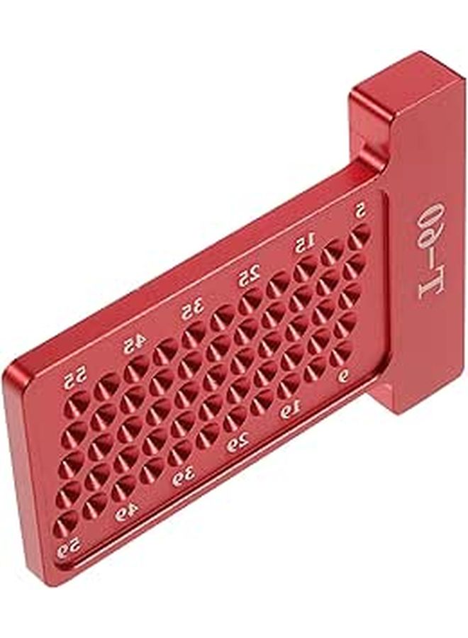 Woodworking Scriber T Type Ruler Aluminum Alloy Carpenter Marking Tool Red Hole Positioning Gauge For Precision Layout And Woodworking Measurement - Image 1