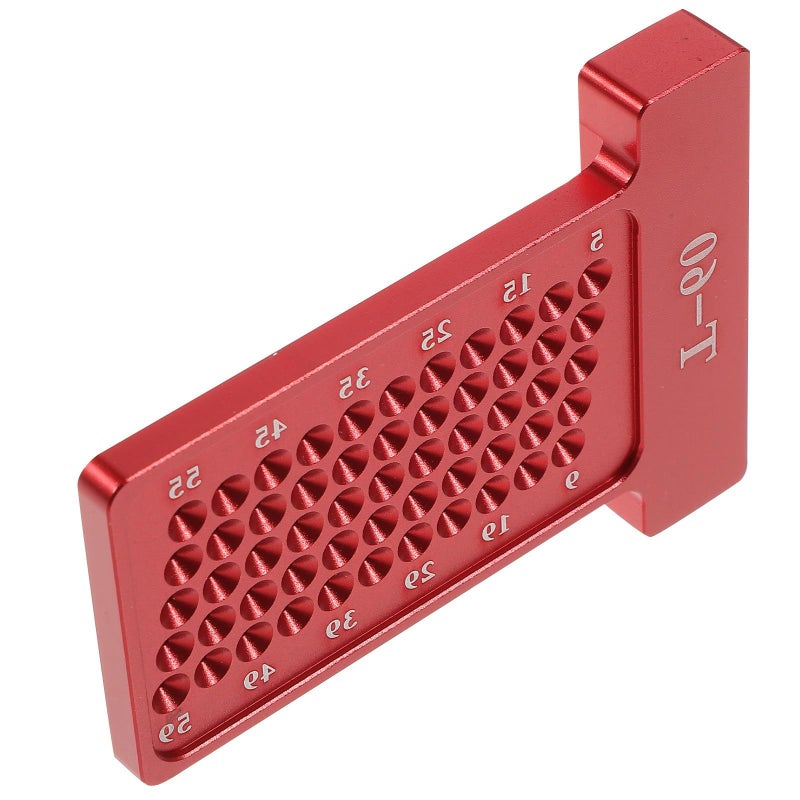Woodworking Scriber T Type Ruler Aluminum Alloy Carpenter Marking Tool Red Hole Positioning Gauge For Precision Layout And Woodworking Measurement - Image 2