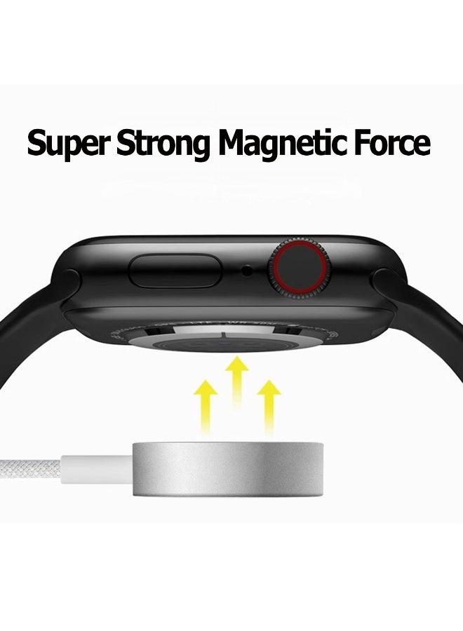 Youque Fast 5W for Apple Watch Charger USB C Fast Charging iWatch Charger Magnetic Wireless, Nylon Braided Cord, Prevents Bending and Cracking, Compatible with iWatch Ultra 3/2/1, Series 11/10/9/8/7/6/5/4/3/2/1, SE 3/2/1 (cable is only suitable for the original Apple Watch - Image 3