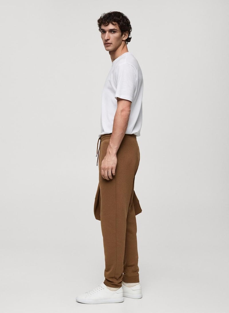 Mango Man Cotton Drawstring Joggers  - Image 3